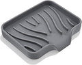 Grevosea Sponge Holder for Kitchen Sink, Silicone Dish Sponge Holder with Drain Spout Soap Dish Tray for Shower Bathroom Scrubbers Kitchen Sink Organizer Accessories (4.9x3.9 Inch)