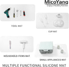 MicoYang Silicone Dish Drying Mat for Multiple Usage,Easy clean,Eco-friendly,Heat-resistant Silicone Mat for Kitchen Counter or Sink,Refrigerator or Drawer Liner White 5XL 36inches x 18inches