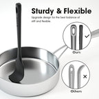 4 Pieces Silicone Spatula Set, Food Grade Rubber Spatula, Upgrade Strong Handle with Ergonomic Grip, Heat Resistant Up to 600°F for Nonstick Cookware, Cooking Baking Mixing, Black (SP4)