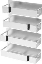 4 Pack Magnetic Spice Storage Rack Organizer for Refrigerator and Oven, Silver Fridge Organizers and Storage