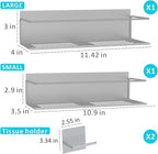 Magnetic Spice Rack For Refrigerator, Space Saving Magnetic Shelf For Fridge Grey 2 Pack With Magnetic Paper Towel Holder