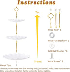 BACUTHY 3 Tier Cupcake Stand Holder, Plastic Cup Cake Stand Towel with Tiered Serving Tray for Cupcakes, Donuts, Fruits and More, White (White)