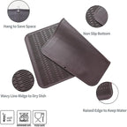 MicoYang Silicone Dish Drying Mat for Multiple Usage,Easy clean,Eco-friendly,Heat-resistant Silicone Mat for Kitchen Counter or Sink,Refrigerator or Drawer Liner Coffee 4XL 32 inches x 18 inches