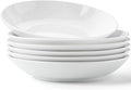 Bone China Pasta Bowls Set of 6, 23.5oz Soup Bowls White Salad Bowl, 8 inch Pasta Bowls Lightweight Wide Shallow Kitchen Plates for Serving Dinner - Microwave Dishwasher Safe, Kitchen Gifts