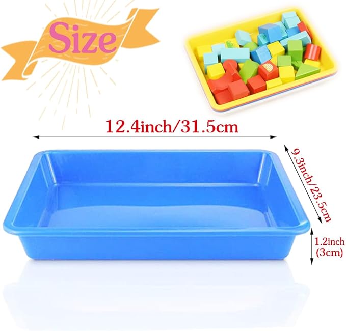 10 Pack Plastic Art Trays for Adult Crafts, Large Multicolor Activity Trays for DIY Projects, Painting, Beading, Jewelry Making, Resin & Workspace Organization
