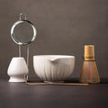 TANG PIN Matcha Set - Match Bowl and Whisk, 15 OZ, Matcha Scoop | Matcha Whisk Stand (Chasen Holder) - 5pc Perfect Matcha Kit for Matcha Tea Ceremony (White)