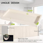 Bathroom Tray, Small Vanity Tray Silicone Soap Dish Sponge Holder Kitchen Sink Organizer Bathroom Accessories for Countertop, Toilet, Shower, Large, Beige