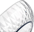 Fasmov 6 Pack Plastic Serving Bowls, Square Serving Bowls, 72 Ounce Large Elegant Diamond Pattern Plastic Bowls for Salad, Party Snack, Popcorn, Chip, Buffet, Candy, Fruit, Clear
