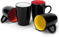 Elanze Designs Color Pop Warm Red Orange Yellow 16 ounce Glossy Ceramic Mugs Assorted Set of 4