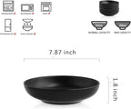 Selamica Ceramic 7.8 inch pasta bowls, 26 Ounce large serving porcelain salad soup bowls, dishwasher microwave safe, set of 6 (Black)