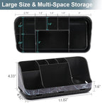 GFWARE Marble Black Toothbrush Holders for Bathrooms - Detachable 7 Slots Bathroom Organizer Countertop Matte Black Electric Toothbrush and Toothpaste Holder for Bathroom Counter Vanity Sink Storage