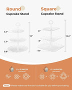 Kootek Dessert Cupcake Stand, 10pcs Dessert Table Display Set, 3 Tiered Cup Cake Holder Tower Stand Riser& Cookie Serving Trays for Wedding, Tea Party, Birthday, Baby Shower