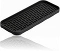 Silicone Organizer Tray, Soap and Sponge Holder for Kitchen Sink, Bathroom - Storage Tray for Dish Brush, Soap Dispenser, Dishwashing Accessories-(Black 1 Pack, 12"x4.7")