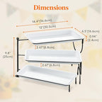 Lifewit 3 Tier Serving Tray, 30 x 17 cm/12 x 6.5 White Plastic Tiered Food Serving Platters, Rotating Tiered Tray Stand for Party with Black Collapsible Metal Stand, Dessert Table Stands for Cookies
