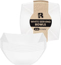 R-kay 6 Pack Square Plastic Serving Bowls - White Small Plastic bowls 8 oz, Premium White Bowls For Weddings Catering And Birthday parties