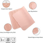 MicoYang Silicone Dish Drying Mat for Multiple Usage,Easy clean,Eco-friendly,Heat-resistant Silicone Mat for Kitchen Counter or Sink,Refrigerator or Drawer Liner Pink 3XL 28 inches x 18 inches
