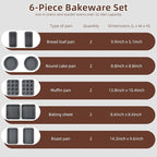 11-Piece Nonstick Baking Pans Set - Professional Grade Carbon Steel Bakeware with Premium Coating- Dishwasher Safe, Stackable, Oven Safe to 450°F (Steel Gray)