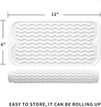 MicoYang Silicone Dish Drying Mat for Multiple Usage,Easy clean,Eco-friendly,Heat-resistant Silicone Mat for Kitchen Counter or Sink,Refrigerator or Drawer Liner White S 12 inches x 6 inches