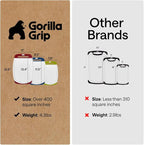 GORILLA GRIP BPA-Free Reversible Kitchen Cutting Board Set of 3, US Designed, Nonporous, Juice Grooves Catch Liquid, Slip Resistant Border, Dishwasher Safe Large Food Chopping Boards, Red Blue Green