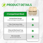 bloomoon 100 Pack 2-Compartment Paper Bowls, Divided Disposable Bowls for Chip and Dip, 2 Compartment Snack Serving Bowls for Chip and Salsa, Snack Bar Party Supplies