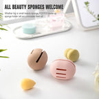FERYES 2 PCS Makeup Sponge Holder – Shatterproof Eco-Friendly Silicone Beauty Make Up Blender Case for Travel - Pink