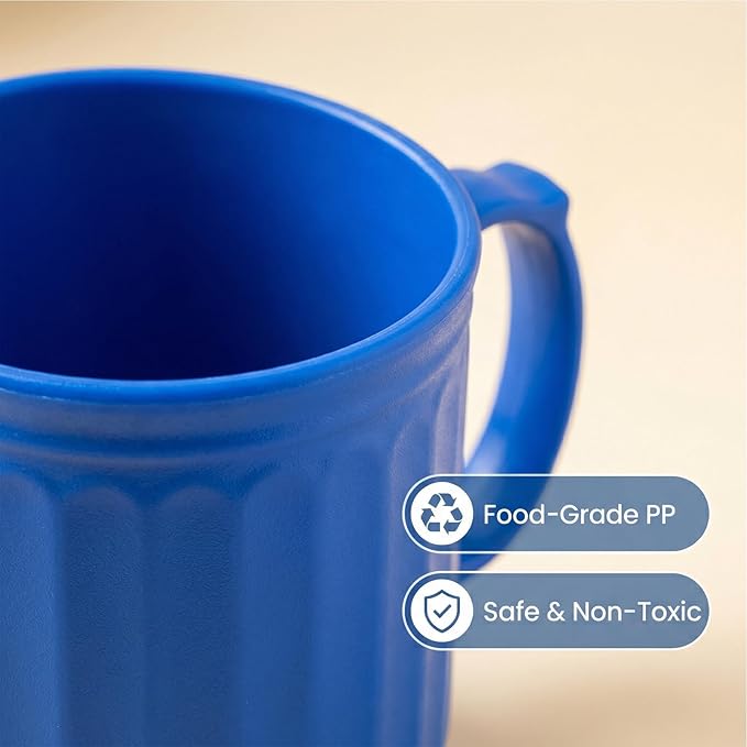 13 oz Plastic Coffee Mugs set of 6 - Unbreakable Coffee Mug, BPA Free Microwave & Dishwasher Safe - Reusable Thick Wall Drinking Cups for Indoor and Outdoor (Assorted Color)