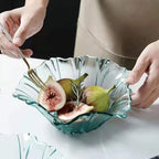2 Piece Glass Salad Bowl Set - 7.3" Decorative Serving Bowls, 17 OZ (500ml) Multipurpose Bowls for Fruits, Veggies, Snacks, Candies, Desserts, Family Dinners & Parties (Green, medium size)