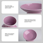 6.2 Inch Extra Wide Elevated Ceramic Cat Bowls, Food and Water Bowl Set for Elder Big Cats Small Dogs, Raised Design for Pet Easy Eating, Protect Cat's Spine Set of 2(Dark Purple)