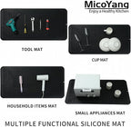 MicoYang Silicone Dish Drying Mat for Multiple Usage,Easy clean,Eco-friendly,Heat-resistant Silicone Mat for Kitchen Counter or Sink,Refrigerator or Drawer Liner Black 5XL 36inches x 18inches
