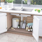 SIKADEER Waterproof Under Sink Mat 22x19, Raised Edge Silicone Mat Under Sink Shelf Liner, Sink Protector Kitchen Cabinet Tray for Bathroom Vanity and Small Cabinets, Cat Food Mat