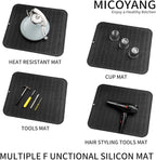 MicoYang Silicone Dish Drying Mat for Multiple Usage,Easy clean,Eco-friendly,Heat-resistant Silicone Mat for Kitchen Counter or Sink,Refrigerator or Drawer Liner Black XL 18 inches x 16 inches