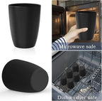 Homienly Kitchen Cups 20oz Wheat Straw Cups-6 pcs Lightweight cups Unbreakable & Reusable Glassware Set Stackable for Party,Camping,Picnic-Black