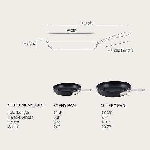 All-Clad HA1 Expert Hard Anodized Nonstick Fry Pan 2 Piece Set, 8" & 10" Induction, Oven Safe 500F, Kitchen Frying Pans, Skillets, Ergonomic Handle, Premium Cookware, Dishwasher Safe, Black