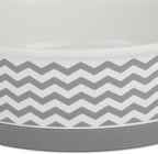 Bone Dry Ceramic Pet Collection Chevron, Small Set, 4.25x2, Gray, 2 Piece