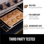 GORILLA GRIP Food Grade Reusable Nonstick Silicone Baking Mat, 16.5x11.87, Half Sheet, Oven Safe Cookie Sheet Liners, Up to 500 Degrees, No Mess Easy Clean Pastry Mats, Kitchen Essentials, 2PK, Black
