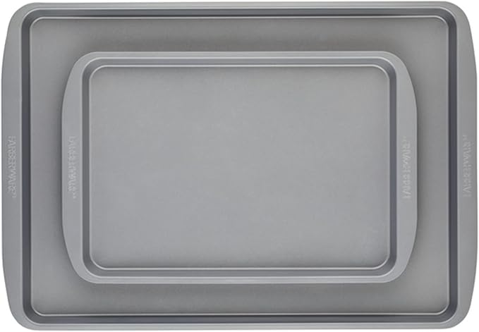Farberware GoldenBake Nonstick Bakeware Cookie/Baking Sheet Pan Set, 2 Piece, Gray