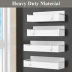 4 Pack Magnetic Spice Rack Organizer for Refrigerator and Oven, White Fridge Organizers and Storage for Kitchen