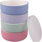 Elk and Friends Kids Porcelain Bowls with Silicone Sleeve + Silicone Lid | Kids/Toddler/Baby Feeding | Microwave & Dishwasher Safe | Non slip | Cereal/Soup/Snack Dishes & Dinnerware