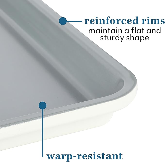 Sur La Table Kitchen Essentials Bake Sale 13 X 9 Inch PFOA, PFAS, PTFE Free Nonstick Cookie/Baking Sheet - Linen White