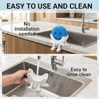 Creative Hanging Sponge Holder with Drainage/Traceless Glue, 3D Printing Countertop Funny Sponge Holders for Kitchen Sink, Keeps Your Sponge Dry & Smiling, for Scrub Daddy Holder (1, White)