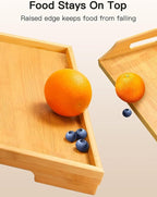 Bamboo Bed Tray Table with Foldable Legs, Breakfast Tray for Sofa, Bed, Eating, Working, Used As Laptop Desk Snack Tray by Pipishell