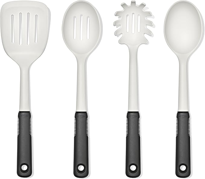 OXO Good Grips 4-Piece Nylon Utensil Set – Oat, Non Toxic Cooking Utensils