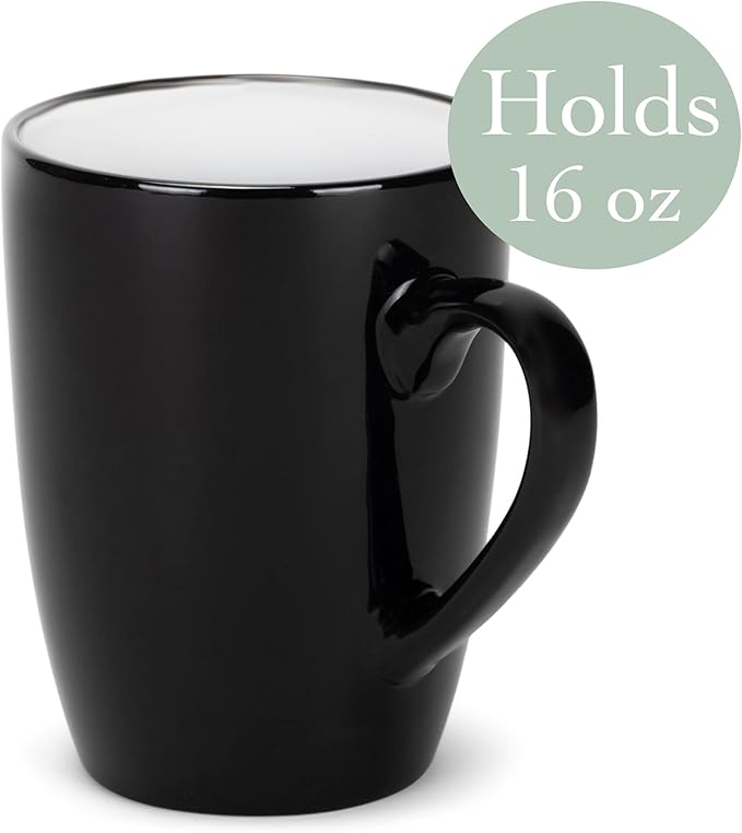 Elanze Designs Color Pop Warm Red Orange Yellow 16 ounce Glossy Ceramic Mugs Assorted Set of 4