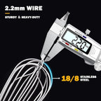 18/10 Stainless Steel Large Whisk Set of 2, 15.5 inch Heavy Duty Long Whisk and 12 inch Whisks, Suitable for Deep Pots or Big Bowl, Mixing, Beating, Blending