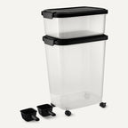 Amazon Basics Pet Food Storage Container Set, 30lbs and 10lbs with Scoop, for Dogs and Cats