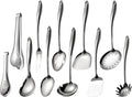 18/10 Stainless Steel Cooking Utensils Set, 11 PCS Long Large Metal Cooking Utensil Tools Set, Mirror Polished Kitchen Gadget Cookware and Kitchen Tool Set, Dishwasher Safe