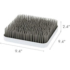Boon Grass Plastic Drying Rack - Modern Countertop Baby Bottle Organizer - 9.75 x 9.88 x 3.0 inches - Gray
