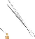 U-Taste 8in Kitchen Plating Tweezer: 18/8 Stainless Steel Food-Grade Metal Food Tong, Seamless-Welding, Sturdy and Flexible with Non-Slip Tips for Serving, Decorating, Cooking, Baking (Pointed Tip)