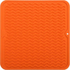 MicoYang Silicone Dish Drying Mat for Multiple Usage,Easy clean,Eco-friendly,Heat-resistant Silicone Mat for Kitchen Counter or Sink,Refrigerator or Drawer liner Orange M 12 inches x 12 inches