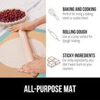 GORILLA GRIP Food Grade Reusable Nonstick Silicone Baking Mat, 16.5x11.87, Half Sheet 2PK, Oven Safe Cookie Sheet Liners, Up to 500 Degrees, No Mess Easy Clean Pastry Mats, Kitchen Essentials, Mint